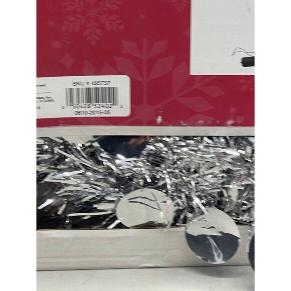 Merry Brite Tinsel tree silver color 50 LED lights 4' Christmas decor READ NEW - Picture 5 of 10